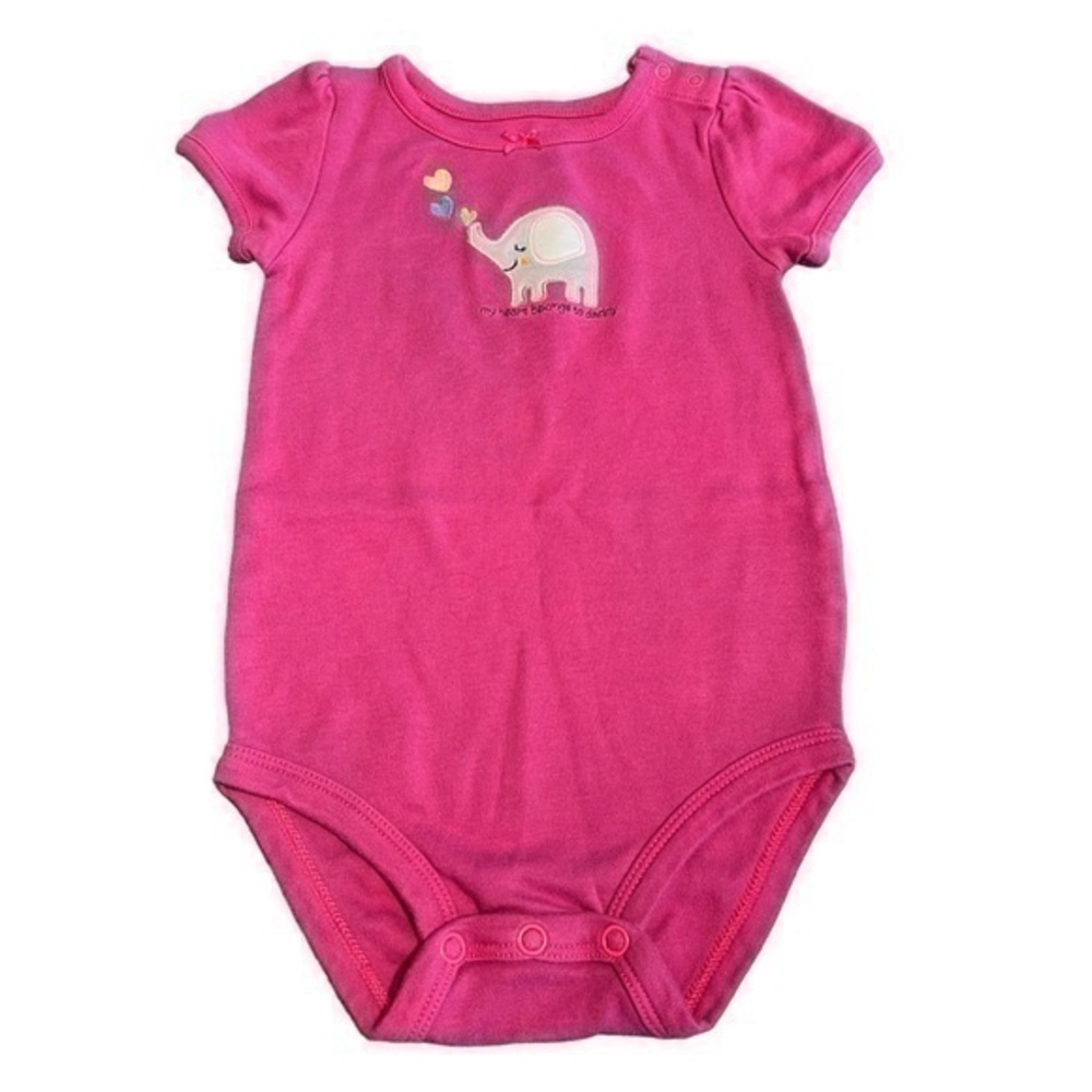 Carters bodysuit my heart belongs to daddy elephant embroidered 18 months